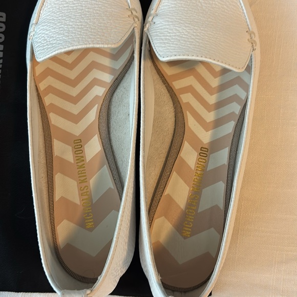 Nicholas Kirkwood White Leather Beya Flats Loafers 37 - Picture 3 of 13